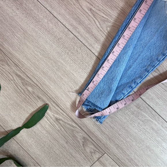 Zara Sky Blue Ripped Wide Leg Jeans - Picture 7 of 7